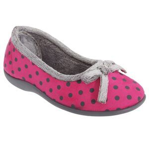 Sleepers Womens/Ladies Louise Polka Dot Bow Slippers / Pink